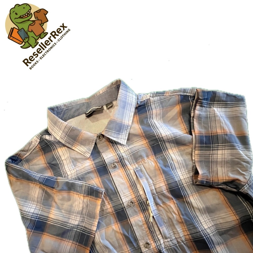 Free Country Men's Plaid Short Sleeve Button Up Shirt XXL Zip Pocket‎ Outdoor
